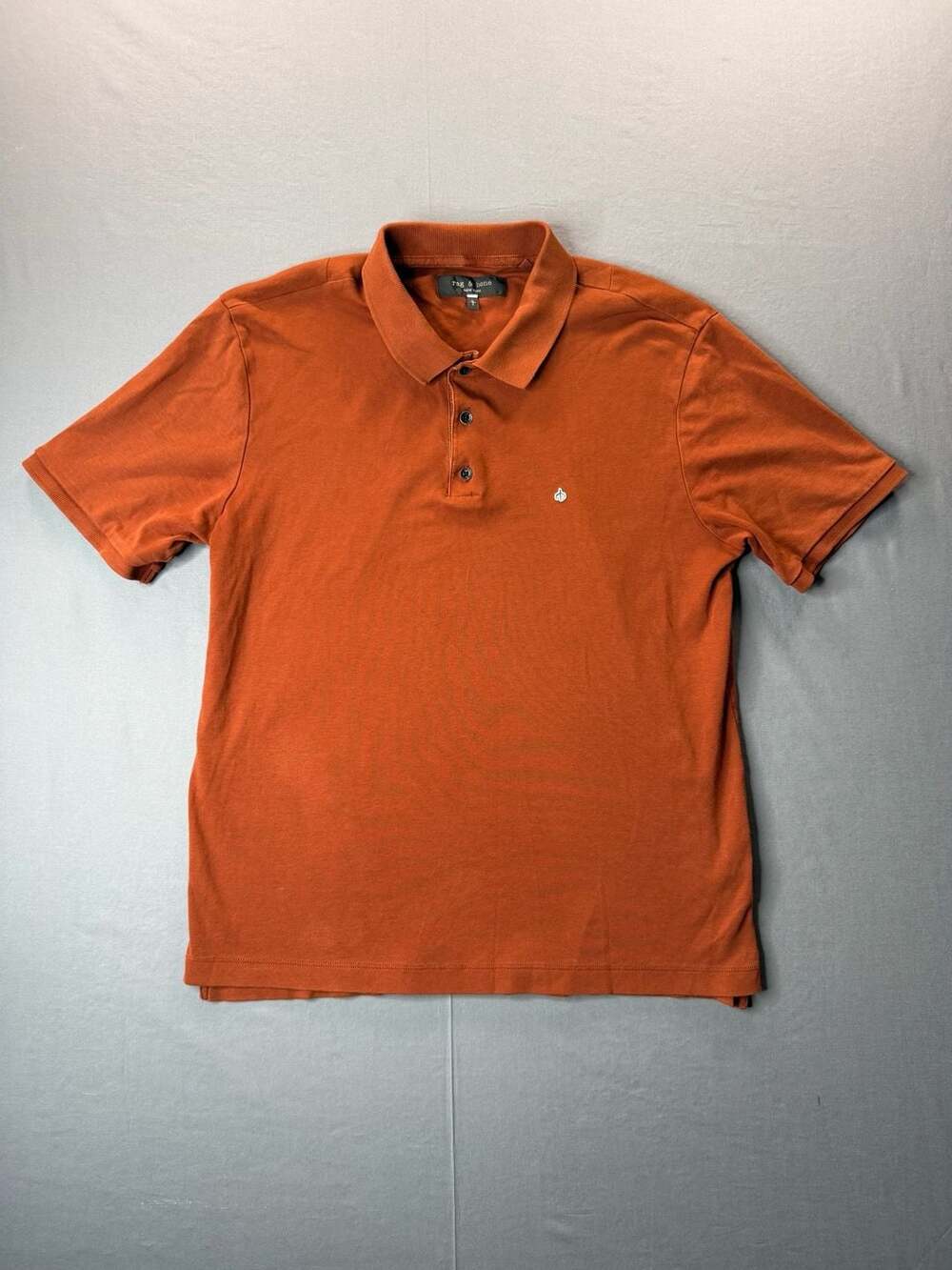 Rag & Bone New York Men's Orange Short Sleeve Polo Shirt Size L